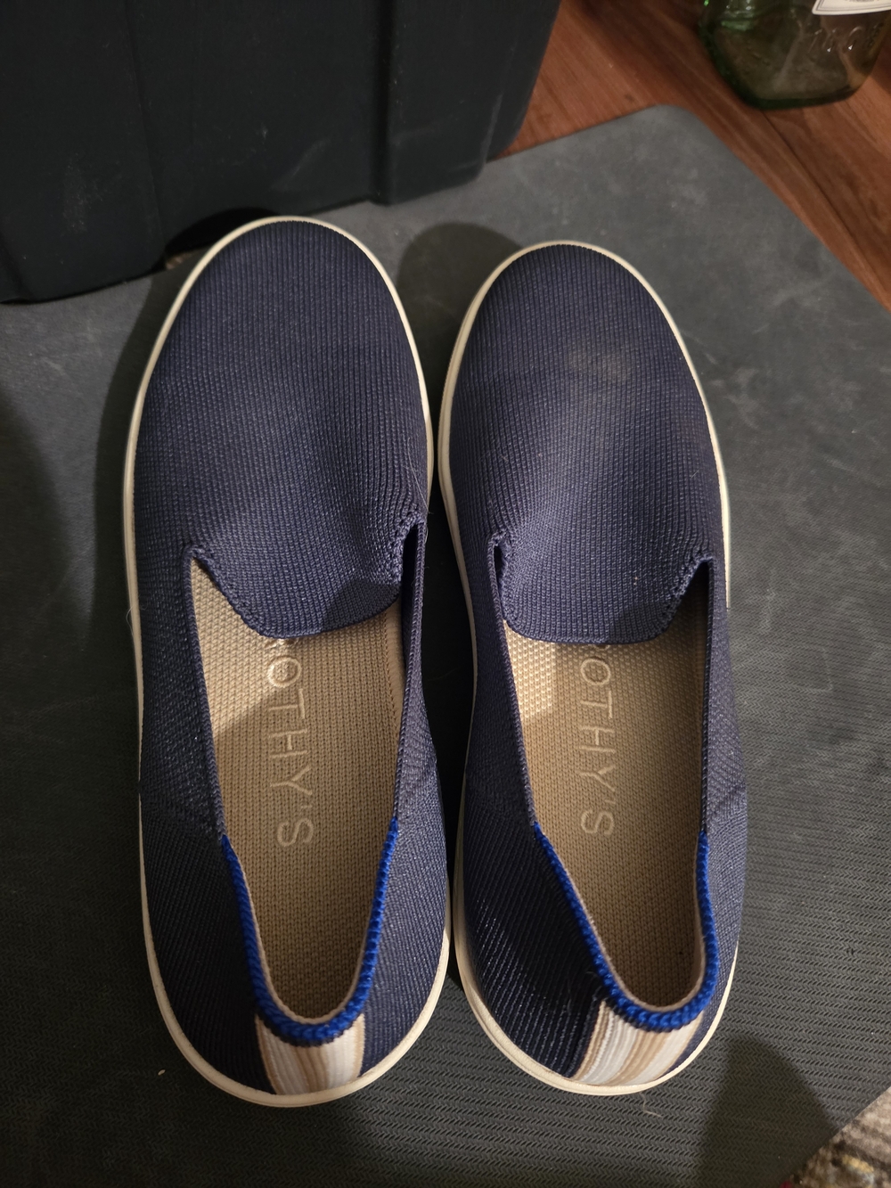 Rothy's The Sneaker Navy Blue Knit Sustainable Slip-On Casual Shoes 7